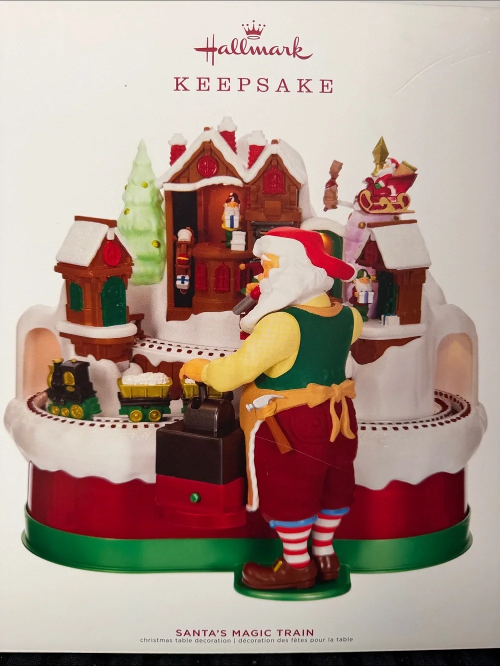 Hallmark Keepsake Santa's Magic Train Table Decoration - Red, Green, White